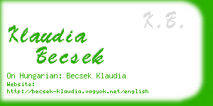 klaudia becsek business card